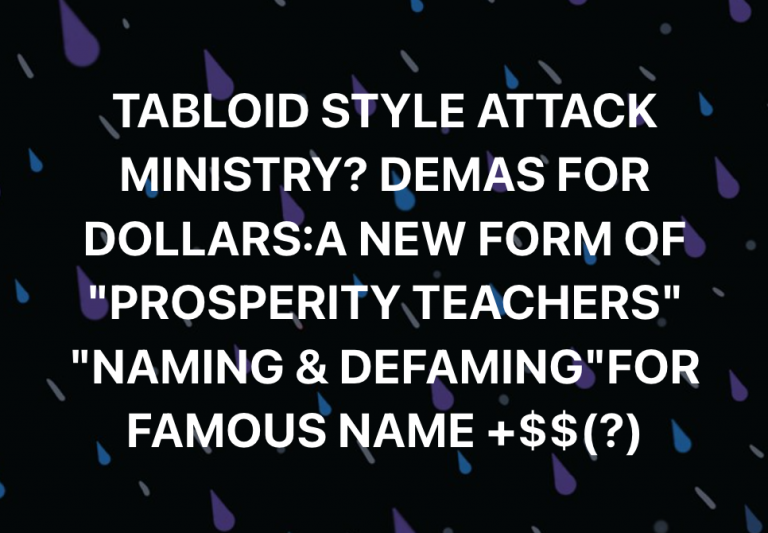 # 8 TMZ ATTACK STYLE CHRISTIAN MINISTRY “BASH FOR CASH”